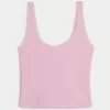Gilly Hicks Cozy Waffle Lace Trim Tank Gilly Hicks Cozy Waffle Lace Trim Tank