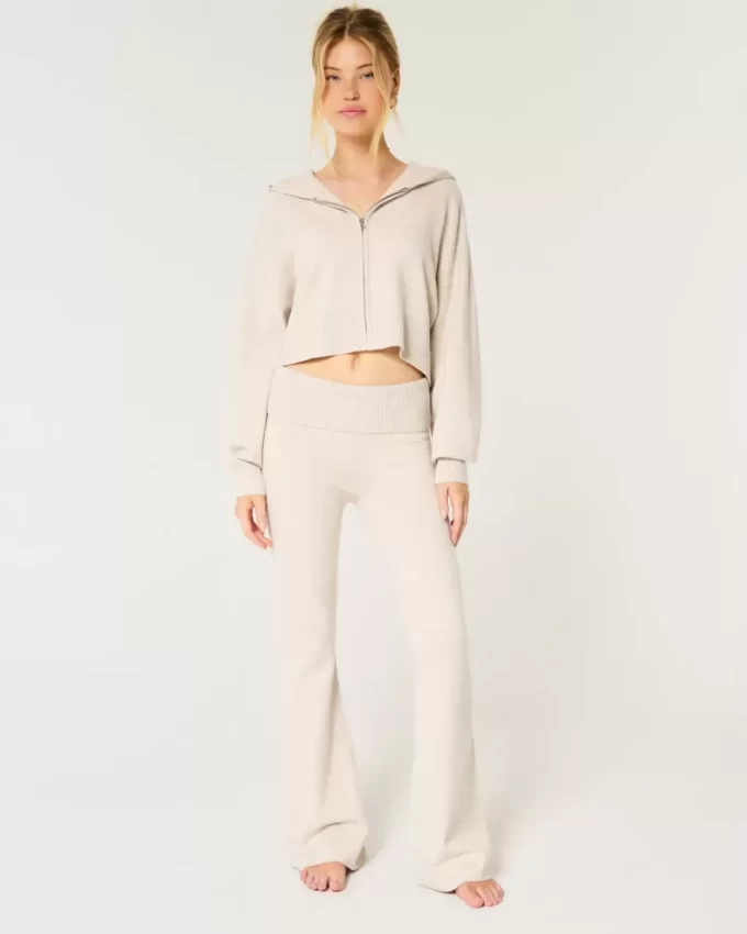 Πουλόβερ Gilly Hicks με πλεκτό Foldover Waist Flare Pants Πουλόβερ Gilly Hicks με πλεκτό Foldover Waist Flare Pants