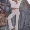 Πουλόβερ Gilly Hicks με πλεκτό Foldover Waist Flare Pants Πουλόβερ Gilly Hicks με πλεκτό Foldover Waist Flare Pants