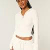 Gilly Hicks Waffle Zip-Up Hoodie