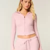 Gilly Hicks Waffle Zip-Up Hoodie