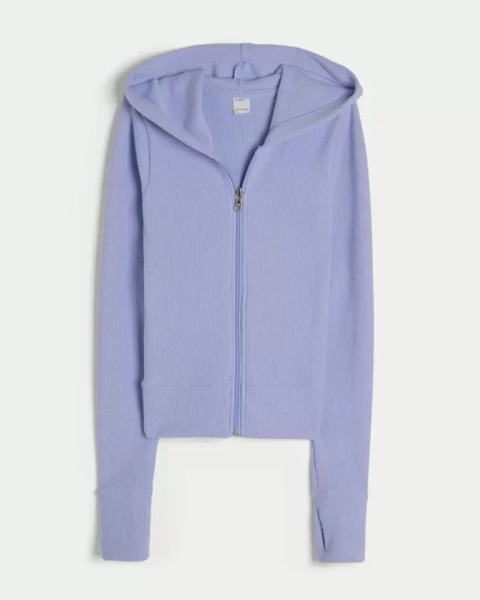 Gilly Hicks Waffle Zip-Up Hoodie Gilly Hicks Waffle Zip-Up Hoodie