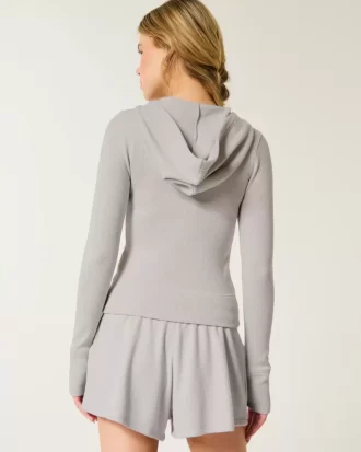 Gilly Hicks Waffle Zip-Up Hoodie