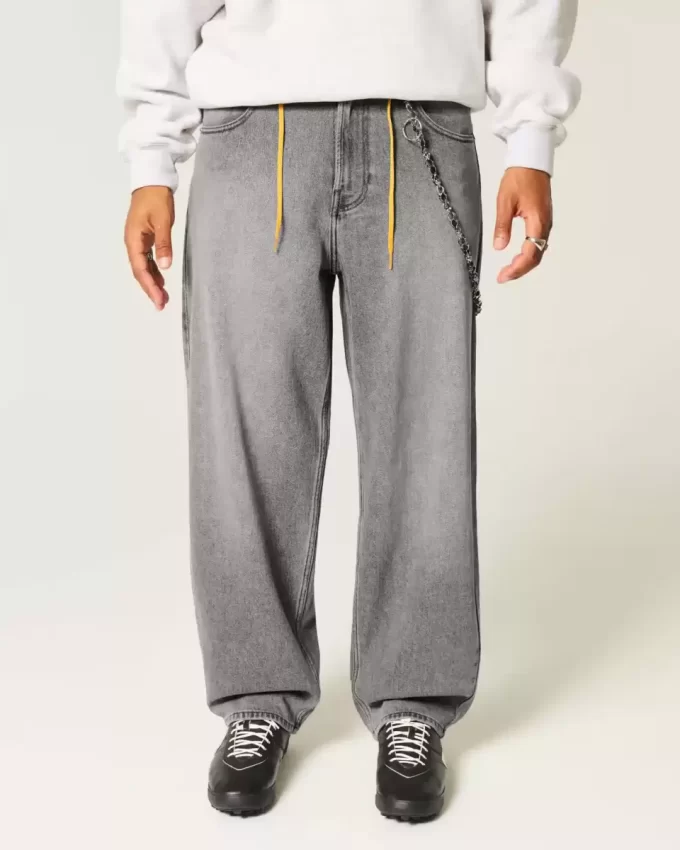 Grey Skater Baggy Jeans