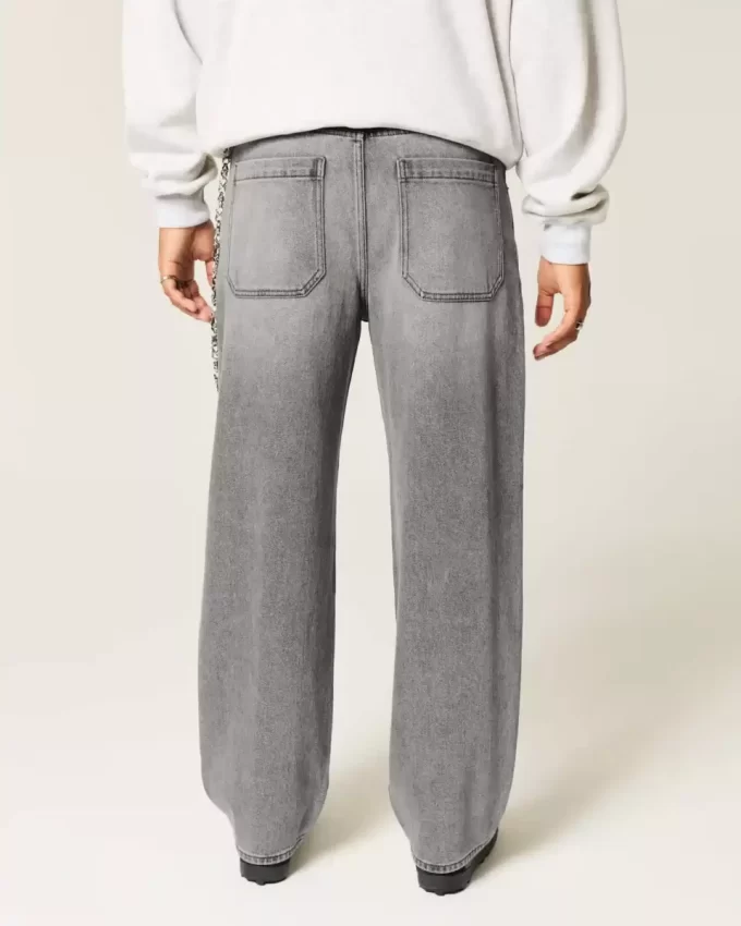 Grey Skater Baggy Jeans
