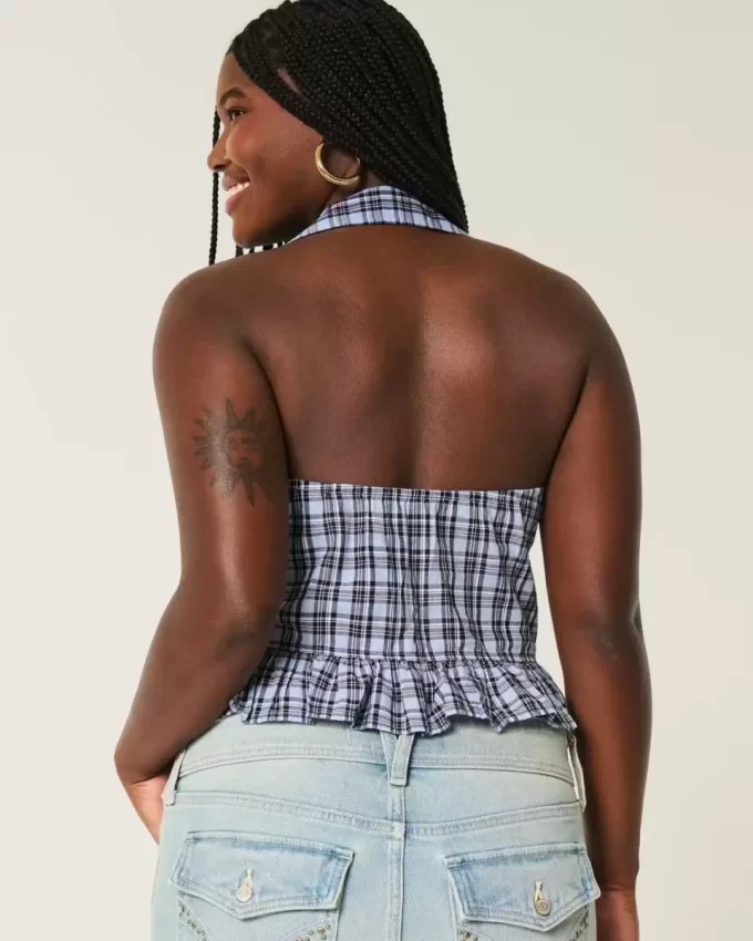 Μπλούζα Halter με γιακά Μπλούζα Halter με γιακά