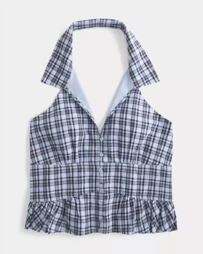 Μπλούζα Halter με γιακά Μπλούζα Halter με γιακά