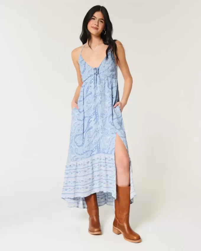 Ασύμμετρο φόρεμα Halter Maxi