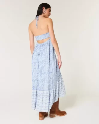 Ασύμμετρο φόρεμα Halter Maxi