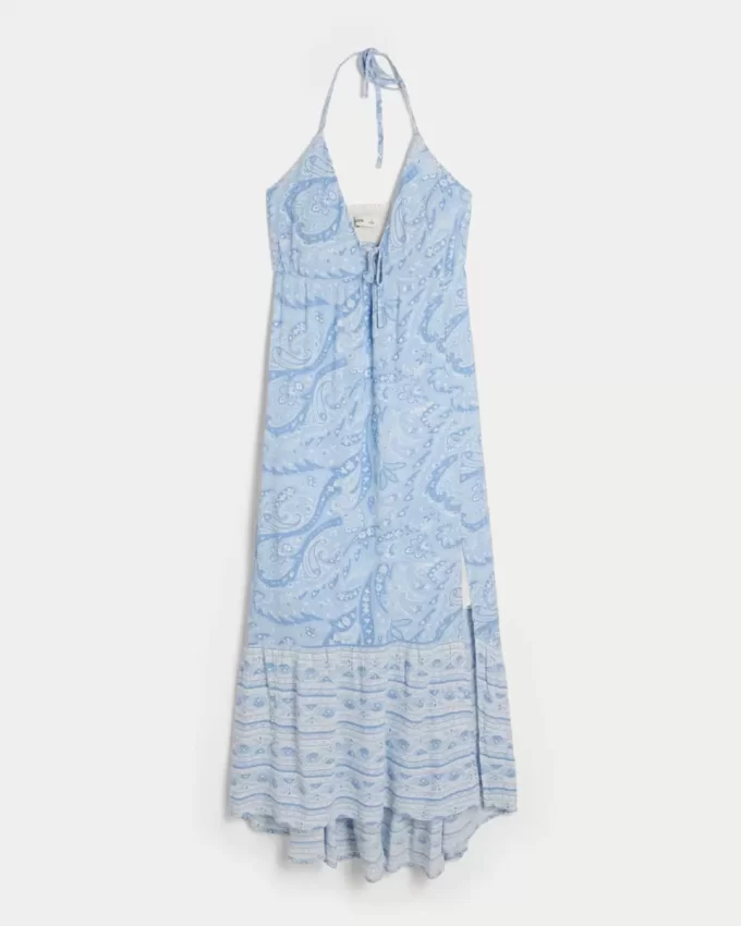 Ασύμμετρο φόρεμα Halter Maxi