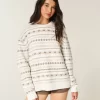 Πουλόβερ μεγάλου μεγέθους Heart Pattern Crew Πουλόβερ μεγάλου μεγέθους Heart Pattern Crew