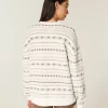 Πουλόβερ μεγάλου μεγέθους Heart Pattern Crew Πουλόβερ μεγάλου μεγέθους Heart Pattern Crew