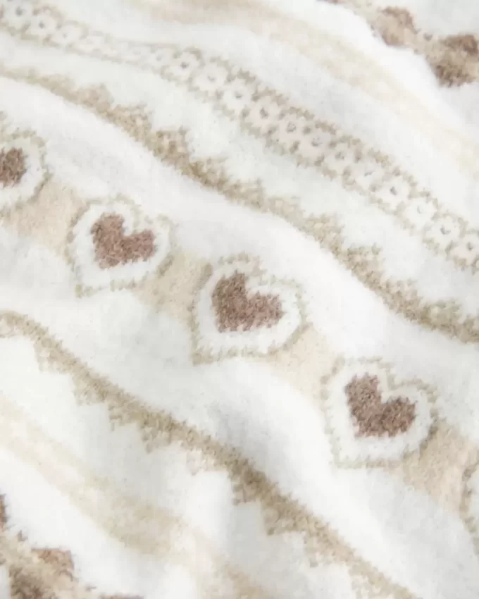 Πουλόβερ μεγάλου μεγέθους Heart Pattern Crew Πουλόβερ μεγάλου μεγέθους Heart Pattern Crew