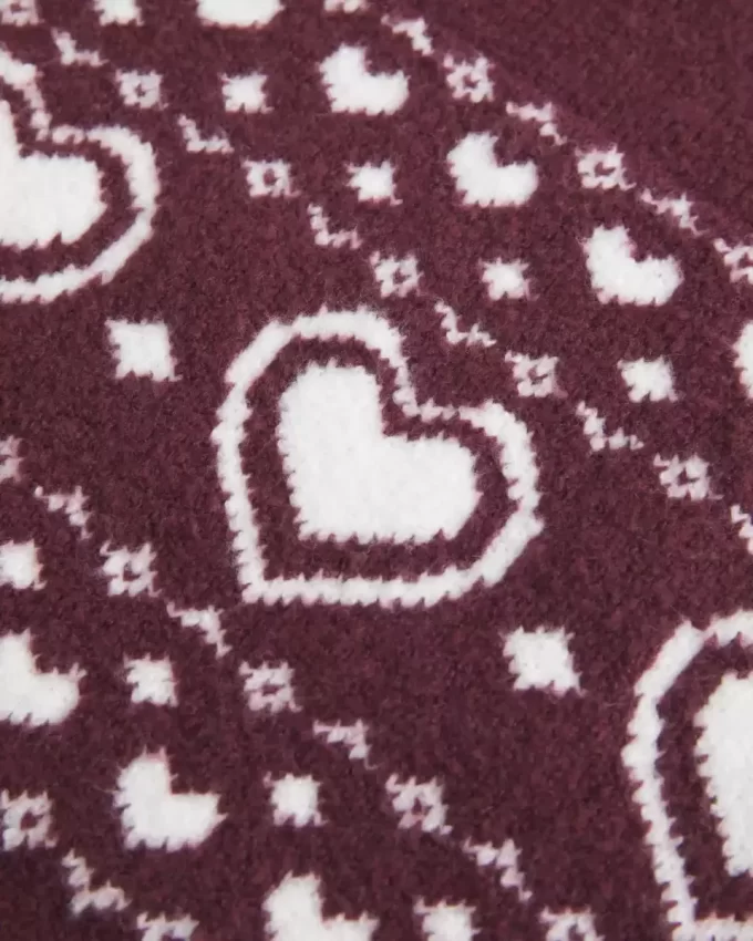 Πουλόβερ μεγάλου μεγέθους Heart Pattern Crew Πουλόβερ μεγάλου μεγέθους Heart Pattern Crew