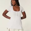 Κοντομάνικο τοπ Henley Babydoll Κοντομάνικο τοπ Henley Babydoll