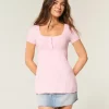Κοντομάνικο τοπ Henley Babydoll Κοντομάνικο τοπ Henley Babydoll
