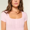 Κοντομάνικο τοπ Henley Babydoll Κοντομάνικο τοπ Henley Babydoll