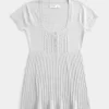 Κοντομάνικο τοπ Henley Babydoll Κοντομάνικο τοπ Henley Babydoll