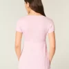 Κοντομάνικο τοπ Henley Babydoll Κοντομάνικο τοπ Henley Babydoll