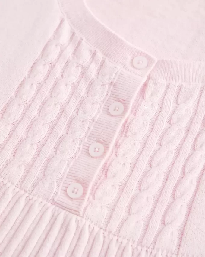 Κοντομάνικο τοπ Henley Babydoll Κοντομάνικο τοπ Henley Babydoll