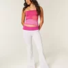 Παντελόνι Hibiscus Graphic Foldover Waist Flare Παντελόνι Hibiscus Graphic Foldover Waist Flare