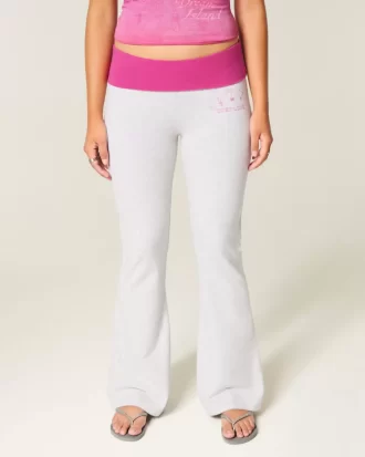 Παντελόνι Hibiscus Graphic Foldover Waist Flare