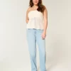 High-Rise Light Wash Straight τζιν