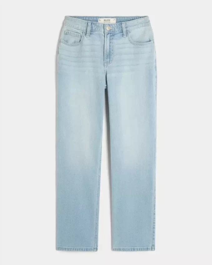 High-Rise Light Wash Straight τζιν