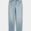 High-Rise Light Wash Straight τζιν