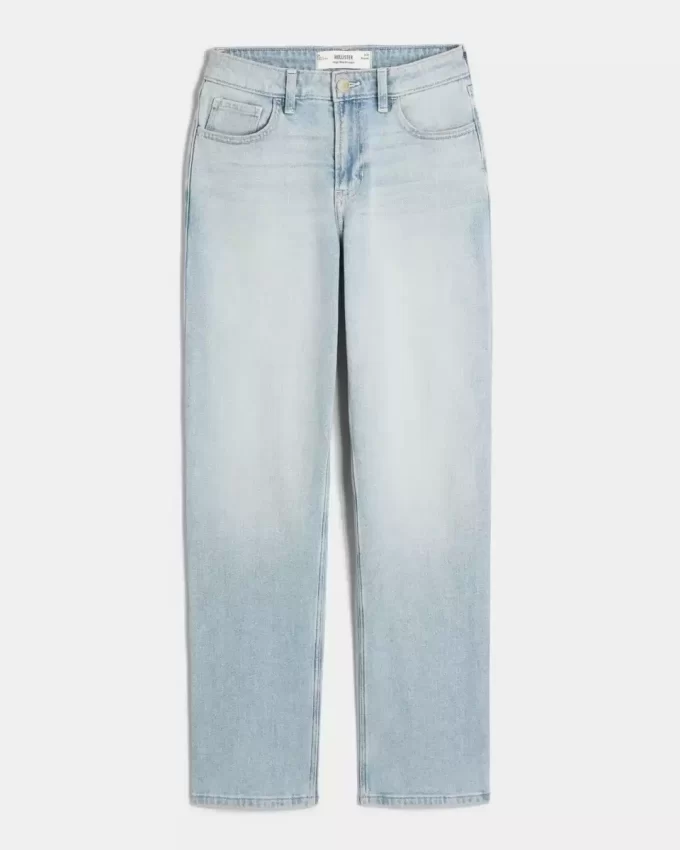 High-Rise Light Wash Straight τζιν