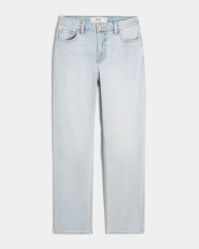 High-Rise Light Wash Straight τζιν