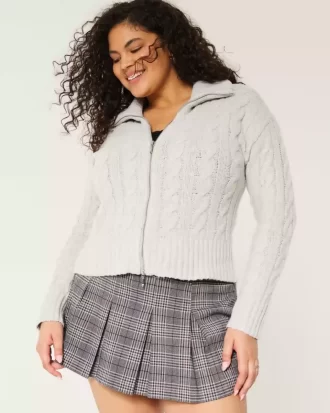 Πλεκτό πουλόβερ Hollister Comfy Cloud με φερμουάρ
