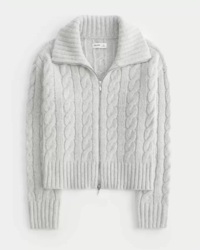 Πλεκτό πουλόβερ Hollister Comfy Cloud με φερμουάρ Πλεκτό πουλόβερ Hollister Comfy Cloud με φερμουάρ