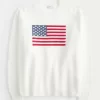 Hollister Comfy Cloud American Flag Graphic Crew πουλόβερ Hollister Comfy Cloud American Flag Graphic Crew πουλόβερ