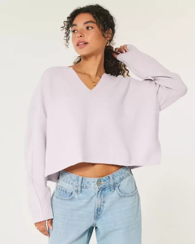 Πουλόβερ Hollister Comfy Cloud Boxy με λαιμόκοψη