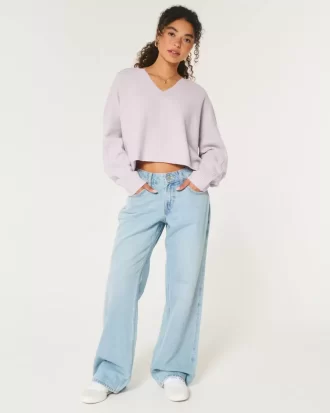 Πουλόβερ Hollister Comfy Cloud Boxy με λαιμόκοψη