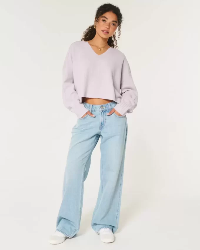 Πουλόβερ Hollister Comfy Cloud Boxy με λαιμόκοψη