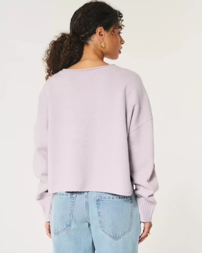 Πουλόβερ Hollister Comfy Cloud Boxy με λαιμόκοψη