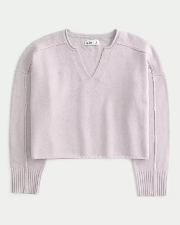 Πουλόβερ Hollister Comfy Cloud Boxy με λαιμόκοψη
