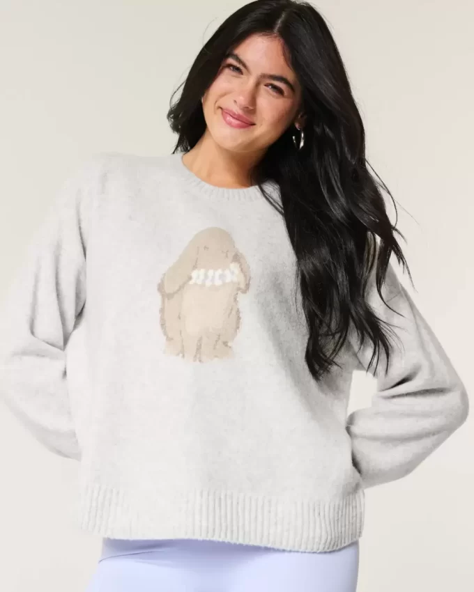 Πουλόβερ Hollister Comfy Cloud Bunny Graphic Crew Πουλόβερ Hollister Comfy Cloud Bunny Graphic Crew