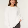 Πουλόβερ Hollister Comfy Cloud Cable-Knit Crew Πουλόβερ Hollister Comfy Cloud Cable-Knit Crew