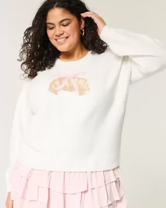 Hollister Comfy Cloud Croissant Graphic Crew πουλόβερ