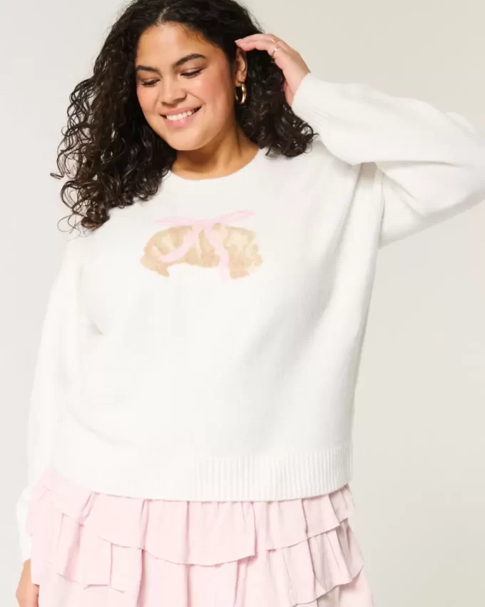 Hollister Comfy Cloud Croissant Graphic Crew πουλόβερ Hollister Comfy Cloud Croissant Graphic Crew πουλόβερ