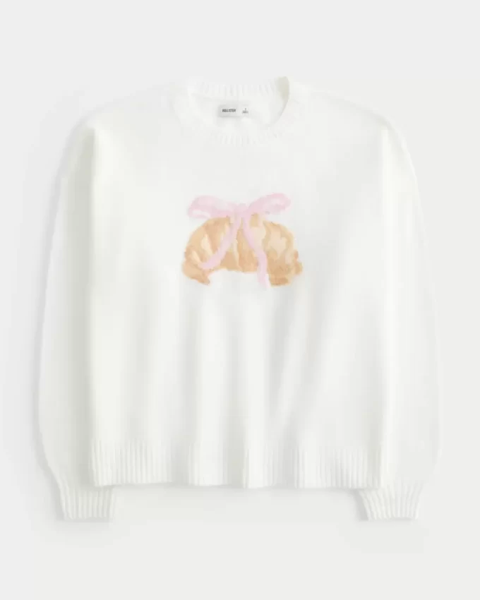 Hollister Comfy Cloud Croissant Graphic Crew πουλόβερ Hollister Comfy Cloud Croissant Graphic Crew πουλόβερ