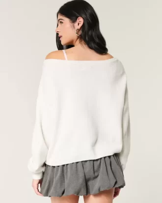 Γραφικό πουλόβερ Hollister Comfy Cloud Easy Off-the-Shoulder Deer