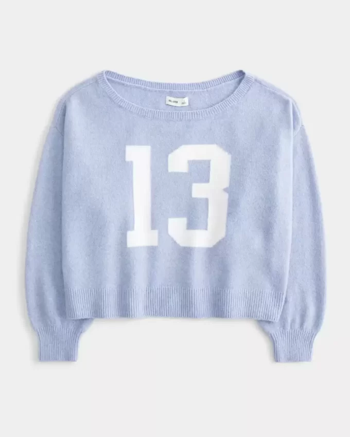 Γραφικό πουλόβερ Hollister Comfy Cloud Easy Off-the-Shoulder Number Γραφικό πουλόβερ Hollister Comfy Cloud Easy Off-the-Shoulder Number