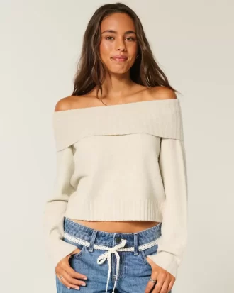 Πουλόβερ Hollister Comfy Cloud Foldover Off-the-Shoulder