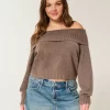 Πουλόβερ Hollister Comfy Cloud Foldover Off-the-Shoulder Πουλόβερ Hollister Comfy Cloud Foldover Off-the-Shoulder