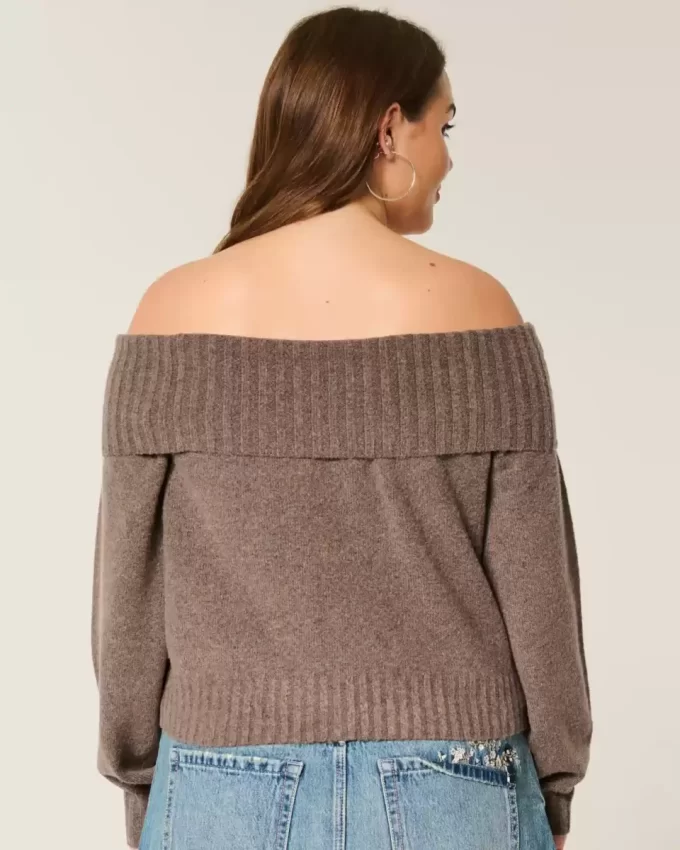 Πουλόβερ Hollister Comfy Cloud Foldover Off-the-Shoulder Πουλόβερ Hollister Comfy Cloud Foldover Off-the-Shoulder