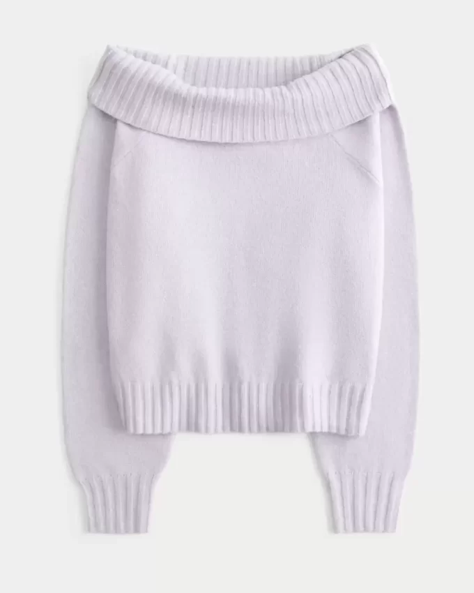 Πουλόβερ Hollister Comfy Cloud Foldover Off-the-Shoulder Πουλόβερ Hollister Comfy Cloud Foldover Off-the-Shoulder